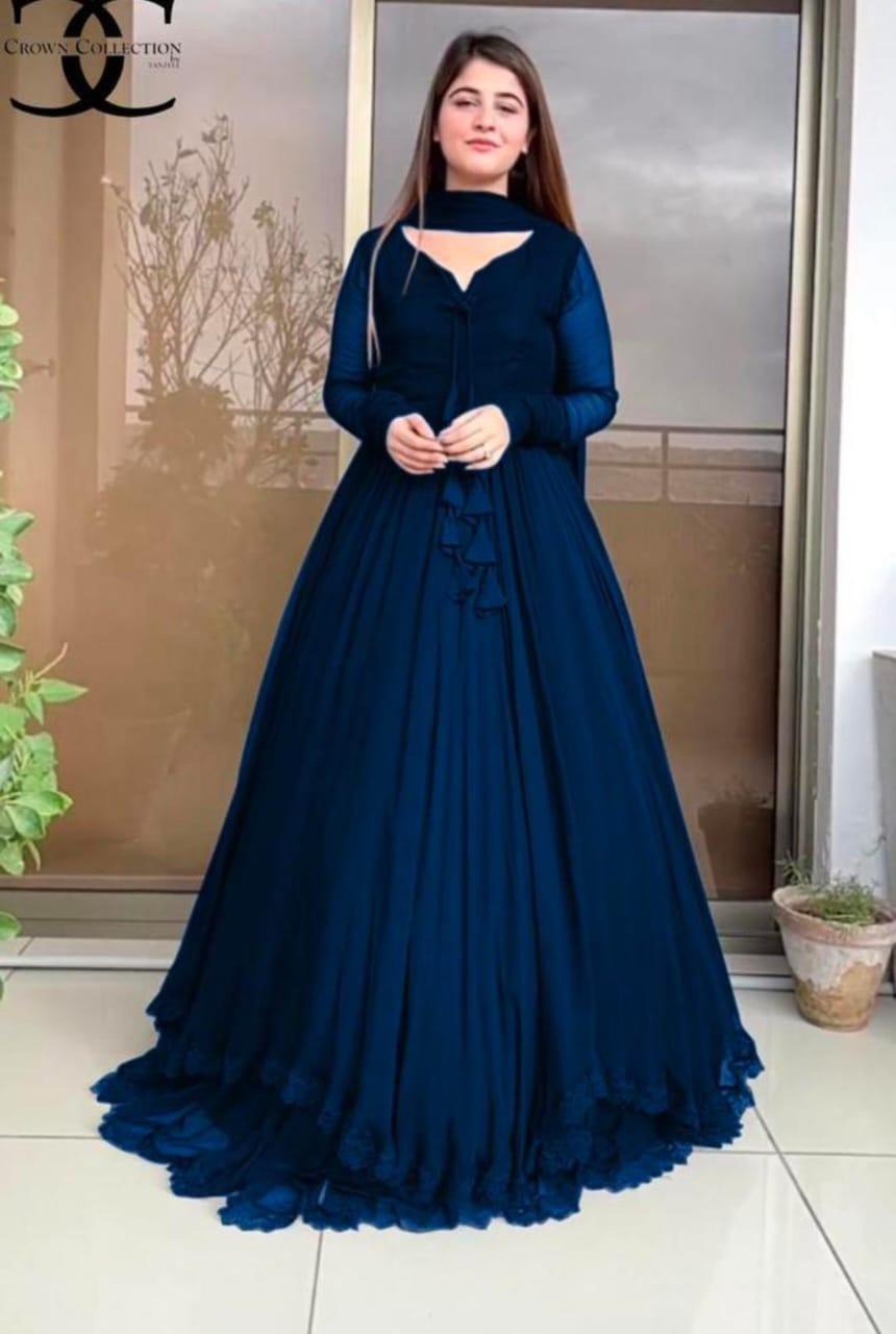 Elegant Navy Blue Maxi – Crown Collection