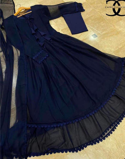 Elegant Navy Blue Maxi – Crown Collection